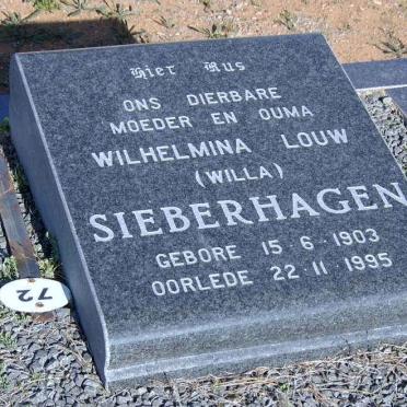SIEBERHAGEN Wilhelmina nee LOUW 1903-1995