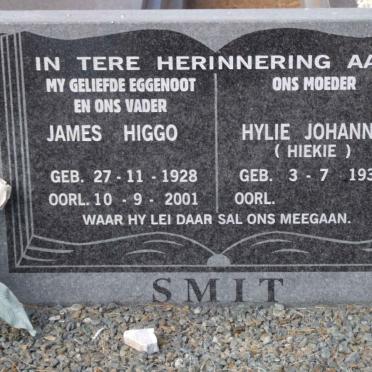 SMIT James Higgo 1928-2001 &amp; Hylie Johanna 1932-
