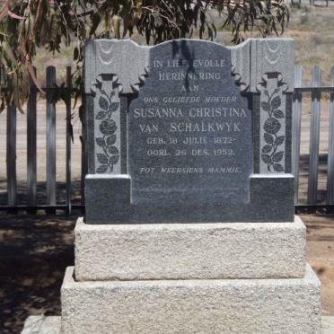 SCHALKWYK Susanna Christina, van 1872-1952