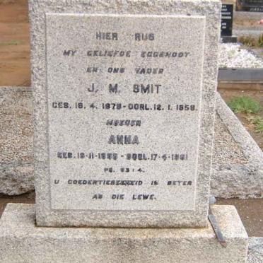 SMIT J.M. 1878-1958 &amp; Anna 1888-1961