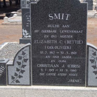 SMIT Christiaan J. 1915-1980 &amp; Elizabeth C. OLIVIER 1917-1969