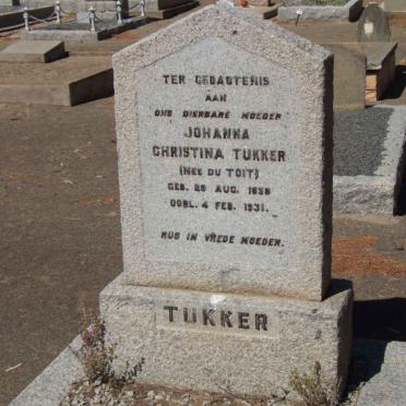 TUKKER Johanna Christina  nee DU TOIT 1858-1931