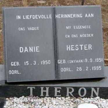 THERON Danie 1950-  &amp; Hester SNYMAN 1951-1995