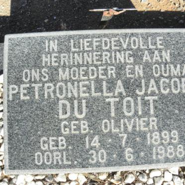 TOIT Petronella Jacoba nee OLIVIER, du 1899-1988