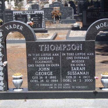 THOMPSON John George 1892-1984 &amp; Sarah Sussanah 1907-2000