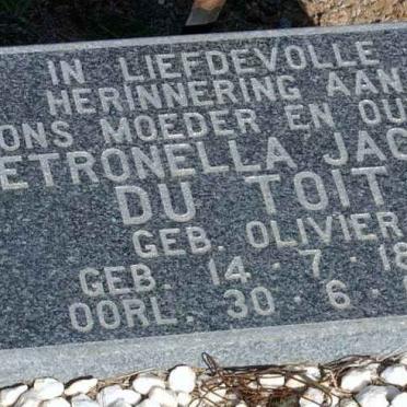 TOIT Petronella Jacoba, du nee OLIVIER 1899-1988