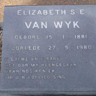 WYK Elizabeth S.E., van 1881-1980