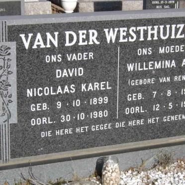 WESTHUIZEN David Nicolaas Karel, van der 1899-1980 &amp; Willemina Ann VAN RENEN 1907-1980