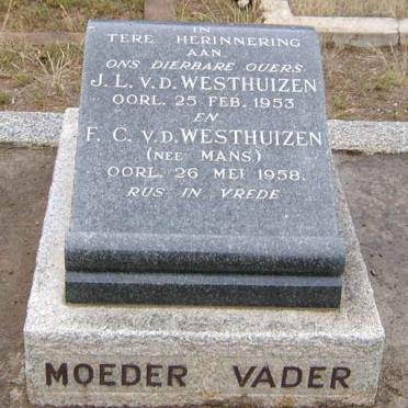 WESTHUIZEN J.L., v.d.  -1953 &amp; F.C.MANS  -1958