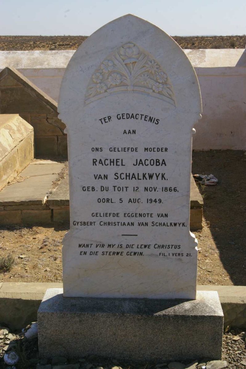 SCHALKWYK Gysbert Christiaan, van 1863-1931 & Rachel Jacoba DU TOIT 1866-1949