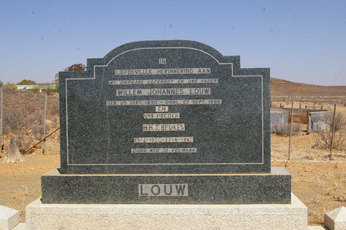 LOUW Willem Johannes 1890-1955 & H.H.J. BEUKES 190?-1997