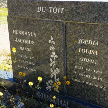 TOIT Hermanus Jacobus, du 1925-2003 &amp; Sophia Louisa 1934-2010