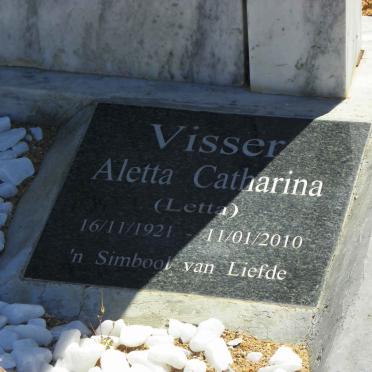 VISSER Gert Johannes 1919-1984 &amp; Aletta Catharina 1921-2010