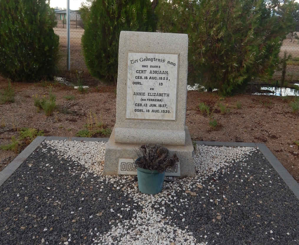 OOSTHUIZEN Gert Adriaan 1855- & Annie Elizabeth FERREIRA 1857-1930