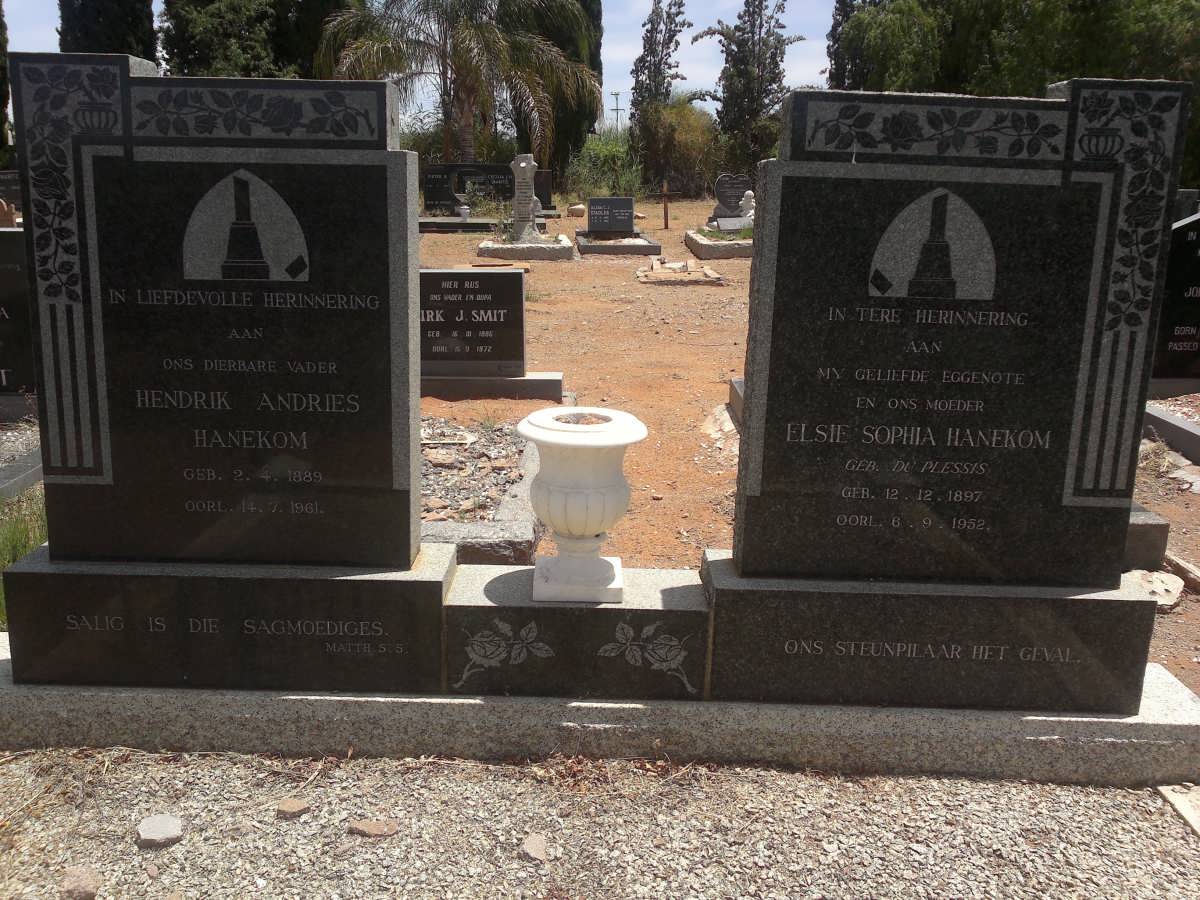 HANEKOM Hendrik Andries 1889-1961 & Elsie Sophia DU PLESSIS 1897-1952