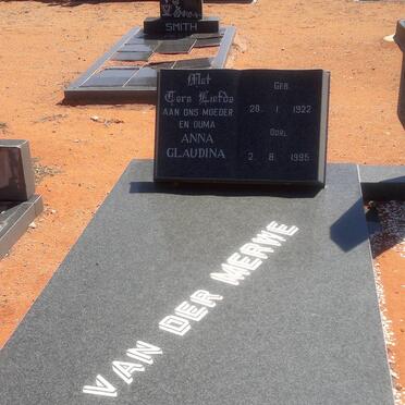 MERWE Anna Claudina, van der 1922-1995