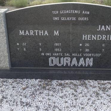 DURAAN Jan Hendrik H. 1897-1987 &amp; Martha M. 1907-1953