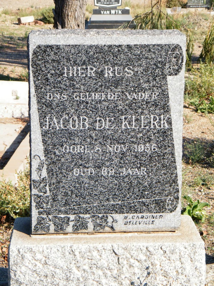 KLERK Jacob, de -1956