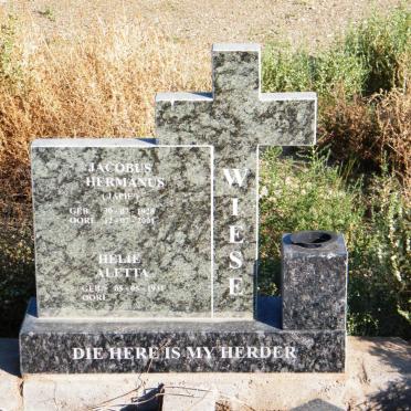 WIESE Jacobus Hermanus 1928-2001 &amp; Helie Aletta 1931-