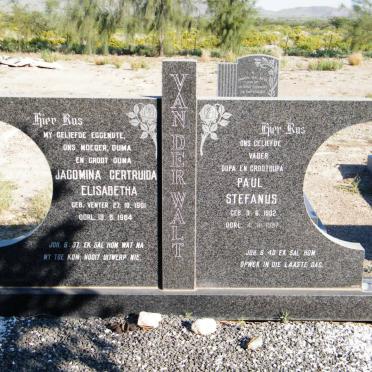 WALT Paul Stefanus, van der 1902-1997 &amp; Jacomina Gertruida Elisabetha VENTER 1901-1984