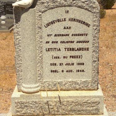 TREBLANCHE Letitia nee DU PREEZ 1888-1948