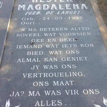 LAMPRECHT Hester Magdalena nee DE LANGE 1935-