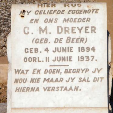 DREYER C.M. nee DE BEER 1894-1937