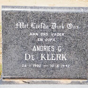 KLERK Andries G., de 1902-1992