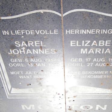 MOUTON Sarel Johannes 1912-1993 &amp; Elizabeth Maria 1916-2011