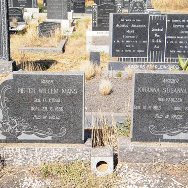 MANS Pieter Willem 1863-1956 &amp; Johanna Susanna nee PAULZEN 1865-1934