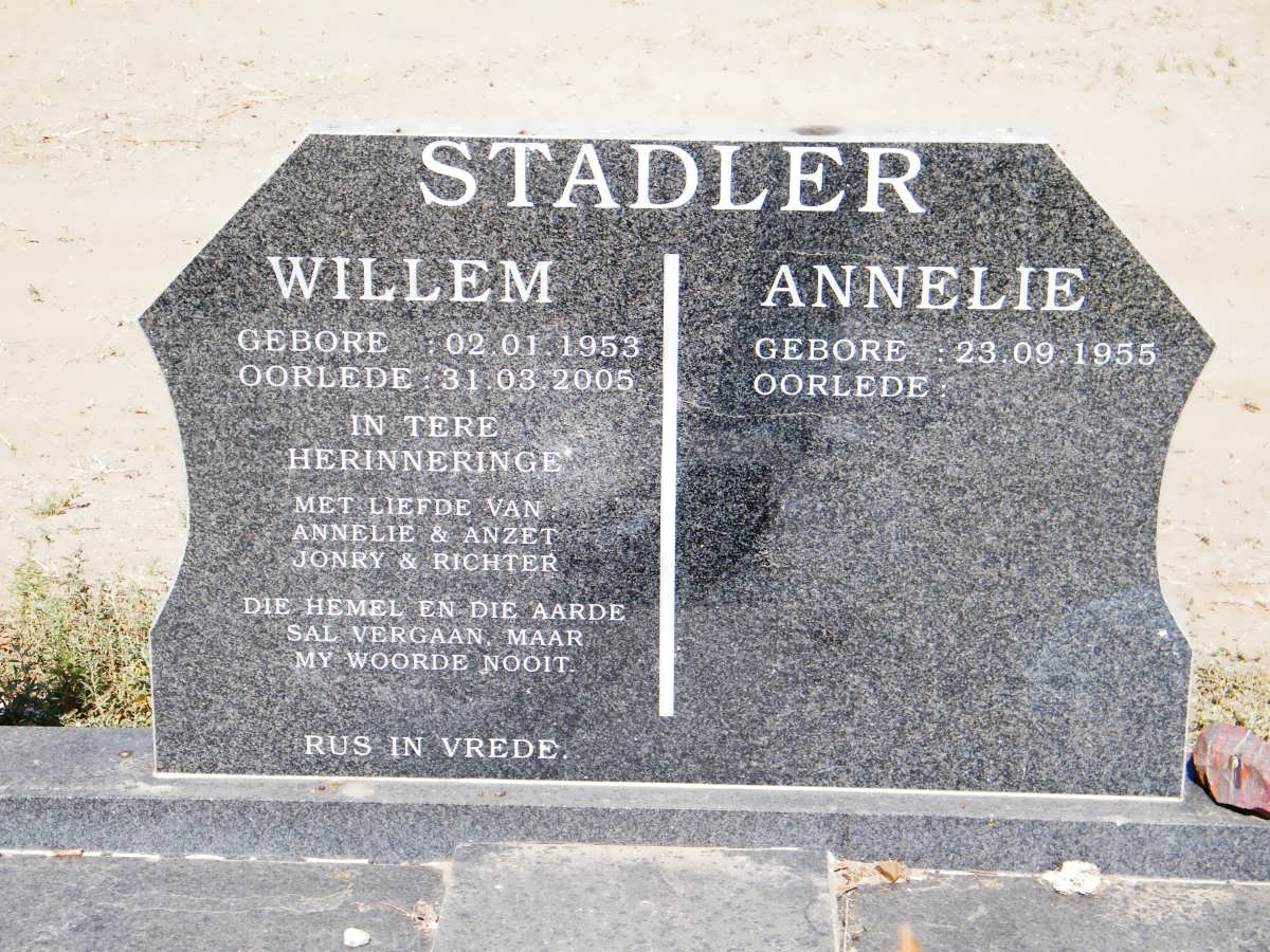 STADLER Willem 1953-2005 &amp; Annelie 1955-