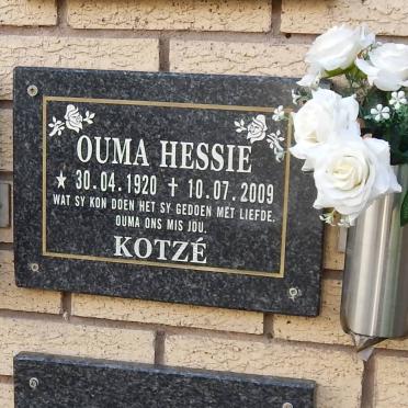 KOTZE Hessie 1920-2009
