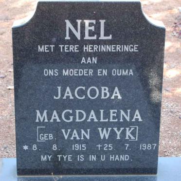NEL Jacoba Magdalena nee VAN WYK 1915-1987