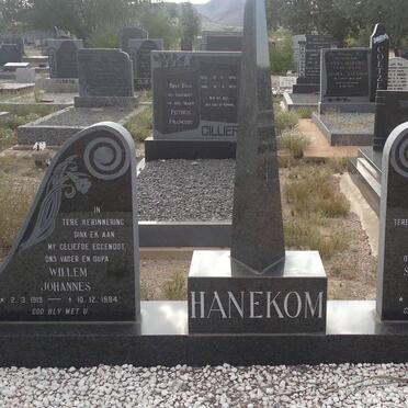 HANEKOM Willem Johannes 1919-1984 &amp; Sophia Christina Johanna 1930-