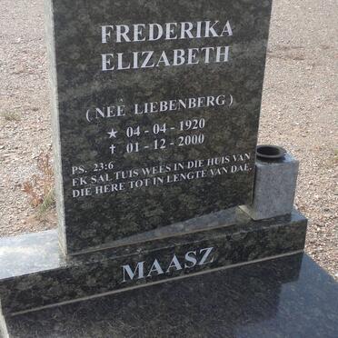 MAASZ Frederika Elizabeth nee LIEBENBERG 1920-2000