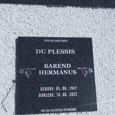 PLESSIS Barend Hermanus, du 1947-2022