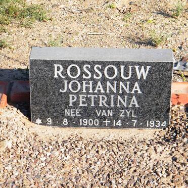ROSSOUW Johanna Petrina nee VAN ZYL 1900-1934