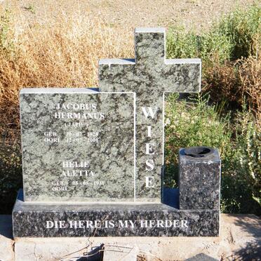 WIESE Jacobus Hermanus 1928-2001 &amp; Helie Aletta 1931-