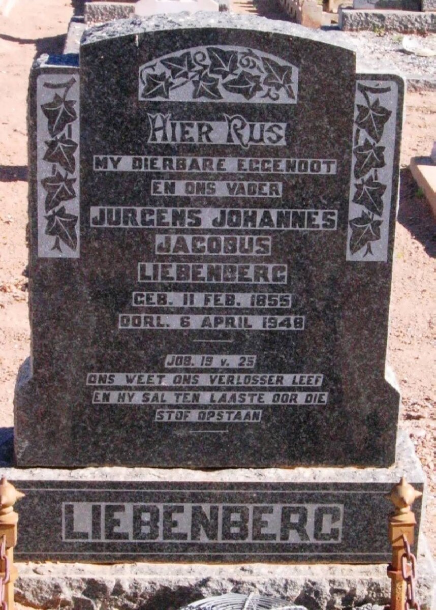 LIEBENBERG Jurgens Johannes Jacobus 1855-1948