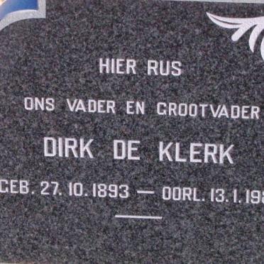 KLERK Dirk, de 1893-1985