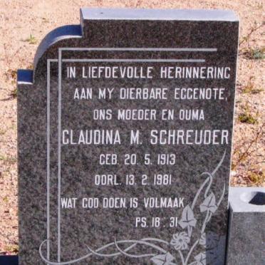 SCHREUDER Glaudina M. 1913-1981