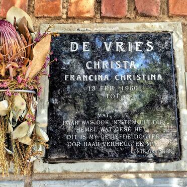 VRIES Francina Christina, de 1960-