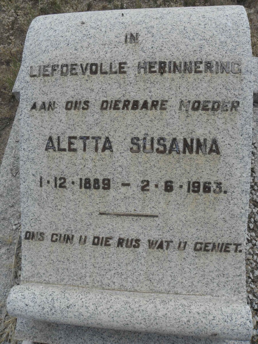 WEYERS Aletta Susanna 1889-1963