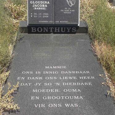 BONTHUYS Gloudina Jacoba 1922-2006