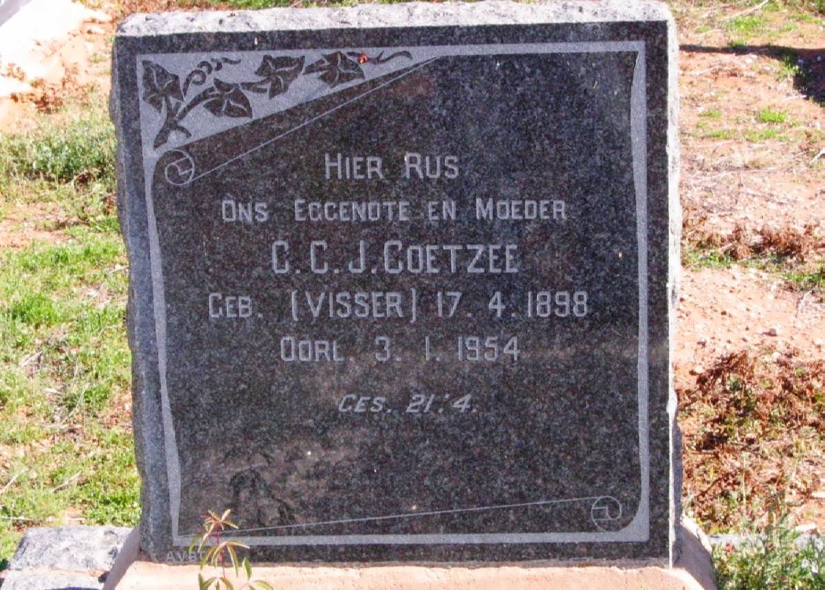 COETZEE C.C.J. nee VISSER 1898-1954