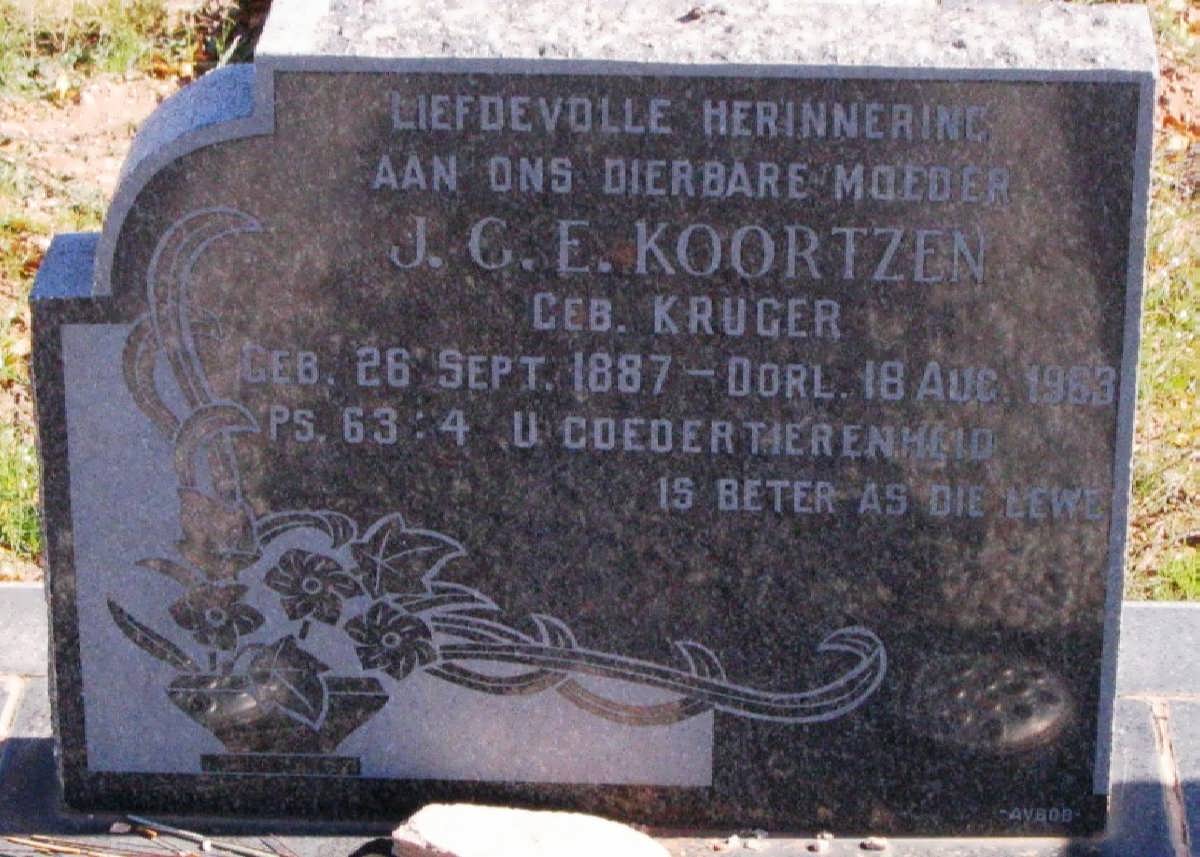 KOORTZEN J.C.E. nee KRUGER 1887-1963