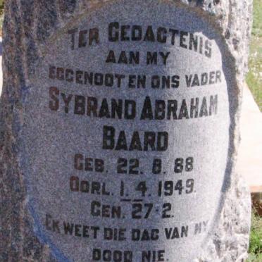 BAARD Sybrand Abraham 1888-1949