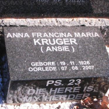 KRUGER Anna Francina Maria 1926-2007