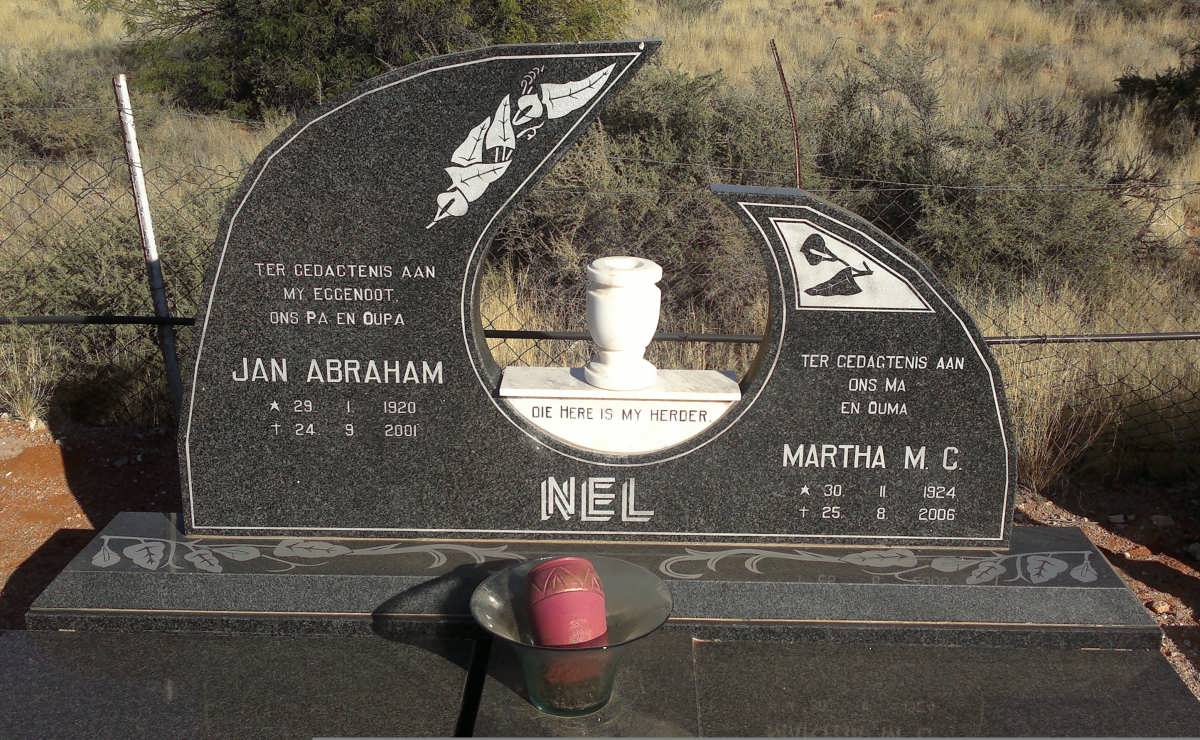 NEL Jan Abraham 1920-2001 & Martha M.C. 1924-2006