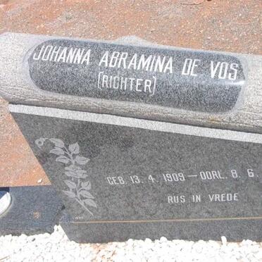 VOS Johanna Abramina, de née RICHTER 1909-1989